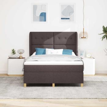 Boxspringbett mit Kopfteil Dunkelbraun 200 x 160 cm Stoff