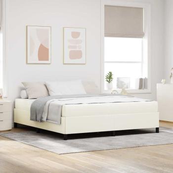 ARDEBO.de - Bettrahmen mit Matratze Creme 180 x 200 cm Stoff