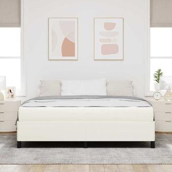 Bettrahmen mit Matratze Creme 180 x 200 cm Stoff