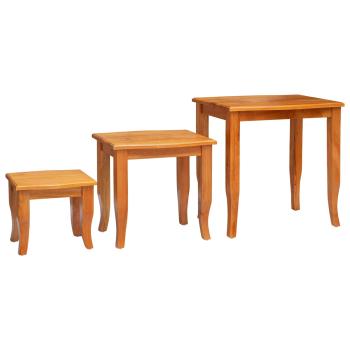 Nestende Beistelltische 3 Stk. Natur 60 x 45 x 60,5 cm
