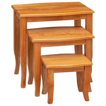 Nestende Beistelltische 3 Stk. Natur 60 x 45 x 60,5 cm