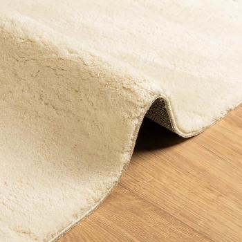 Mittlerer Flor weicher und waschbarer Teppich HUARTE Creme