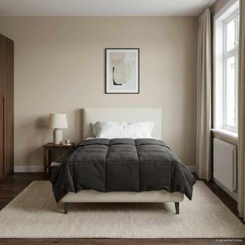 ARDEBO.de - Ganzjahresbettdecke 155 x 220 cm 4 Jahreszeiten Anthrazit