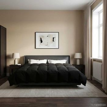 Ganzjahresbettdecke 200 x 220 cm 4 Jahreszeiten Schwarz