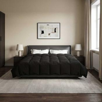 ARDEBO.de - Ganzjahresbettdecke 260 x 220 cm 4 Jahreszeiten Schwarz