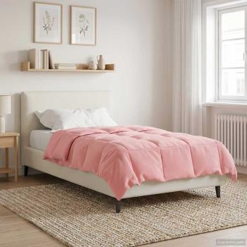 ARDEBO.de - Ganzjahresbettdecke 135 x 220 cm 4 Jahreszeiten Rosa