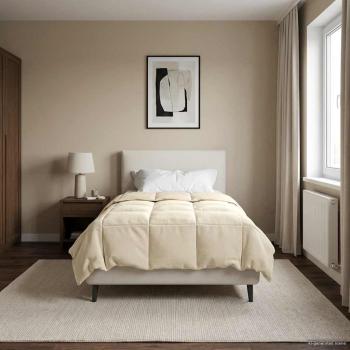 Ganzjahresbettdecke 135 x 220 cm 4 Jahreszeiten Creme