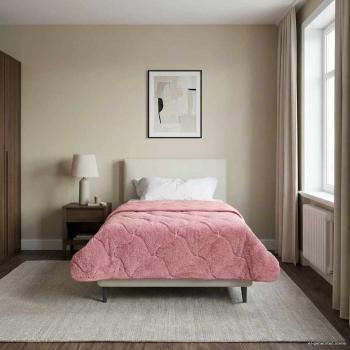ARDEBO.de - Sommerdecke Rosa 140 x 220 cm Mikrofaser und Teddy-Fleece