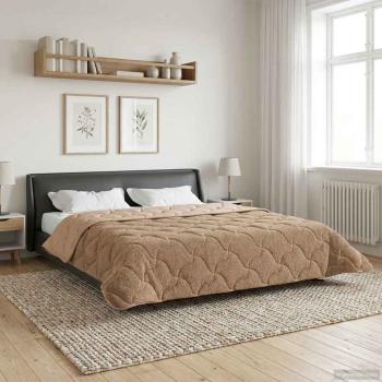 Sommerdecke 220 x 260 cm Sommer Taupe Atmungsaktiv