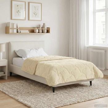 ARDEBO.de - Sommerdecke 135 x 220 cm Sommer Creme Atmungsaktiv