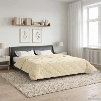 ARDEBO.de - Sommerdecke 220 x 240 cm Sommer Creme Atmungsaktiv