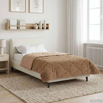 ARDEBO.de - Winterbettdecke 155 x 200 cm Winter Taupe Atmungsaktiv