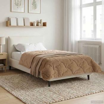 ARDEBO.de - Winterbettdecke 155 x 220 cm Winter Taupe Atmungsaktiv