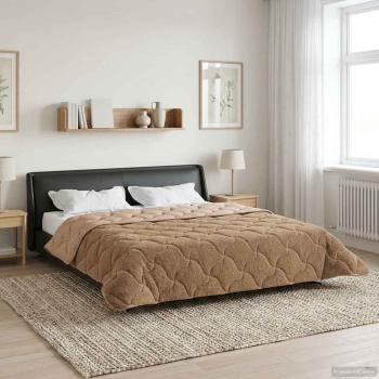 ARDEBO.de - Winterbettdecke 220 x 260 cm Winter Taupe Atmungsaktiv