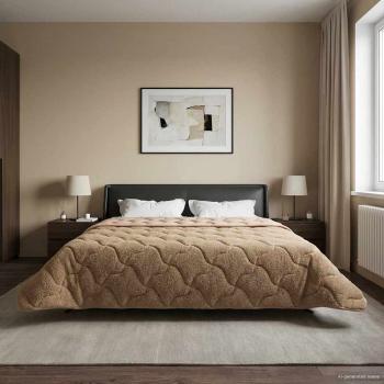 Winterbettdecke 220 x 260 cm Winter Taupe Atmungsaktiv