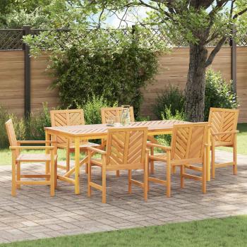 ARDEBO.de - Garten Essgruppe 7 pcs Braun Massivholz Akazie
