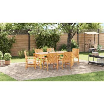 Garten Essgruppe 7 Stk. Braun Massivholz Akazie