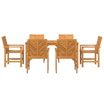 Garten Essgruppe 7 pcs Braun Massivholz Akazie