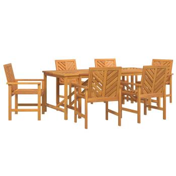 Garten Essgruppe 7 Stk. Braun Massivholz Akazie