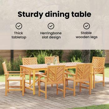 Garten Essgruppe 7 Stk. Braun Massivholz Akazie