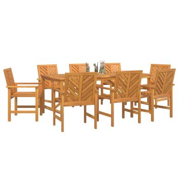 Garten Essgruppe 9 pcs Braun Massivholz Akazie