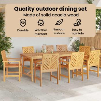Garten Essgruppe 9 Stk. Braun Massivholz Akazie