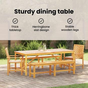 Garten Essgruppe 5 Stk. Braun Massivholz Akazie