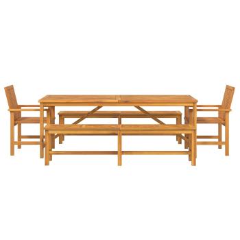 Garten Essgruppe 5 Stk. Braun Massivholz Akazie