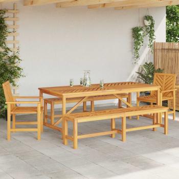 Garten Essgruppe 5 Stk. Braun Massivholz Akazie