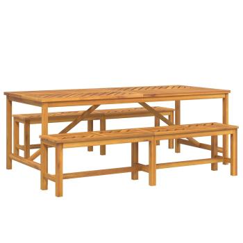 Garten Essgruppe 3 Stk. Braun Massivholz Akazie