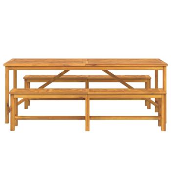Garten Essgruppe 3 Stk. Braun Massivholz Akazie