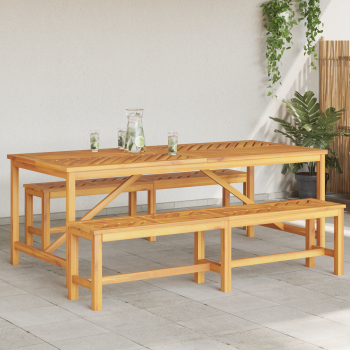 Garten Essgruppe 3 Stk. Braun Massivholz Akazie