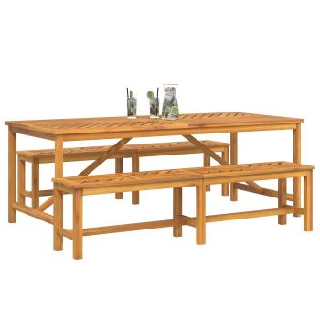 Garten Essgruppe 3 Stk. Braun Massivholz Akazie