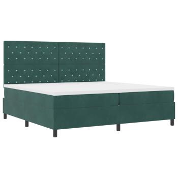 Boxspringbett mit Matratze Dunkelgrün 200 x 200 cm Stoff