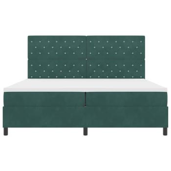 Boxspringbett mit Matratze Dunkelgrün 200 x 200 cm Stoff