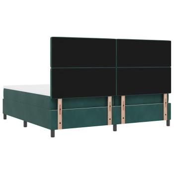 Boxspringbett mit Matratze Dunkelgrün 200 x 200 cm Stoff