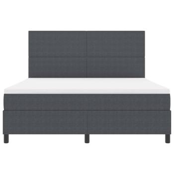Boxspringbett Dunkelgrau und Weiß 180 x 200 cm Cordstoff