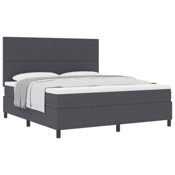 Boxspringbett Dunkelgrau und Weiß 180 x 200 cm Cordstoff