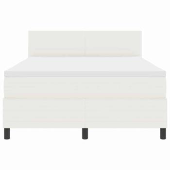 LED Boxspringbett Creme und Weiß 140 x 190 cm Cordstoff