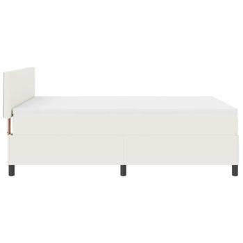LED Boxspringbett Creme und Weiß 140 x 190 cm Cordstoff