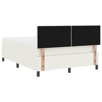 LED Boxspringbett Creme und Weiß 140 x 190 cm Cordstoff