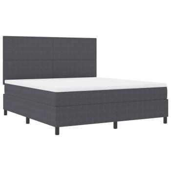 LED Boxspringbett Dunkelgrau und Weiß 180 x 200 cm Cordstoff