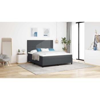 LED Boxspringbett Dunkelgrau und Weiß 180 x 200 cm Cordstoff