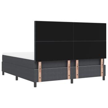 LED Boxspringbett Dunkelgrau und Weiß 180 x 200 cm Cordstoff