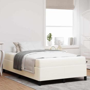 ARDEBO.de - Bettrahmen mit Matratze Creme 120 x 190 cm Stoff