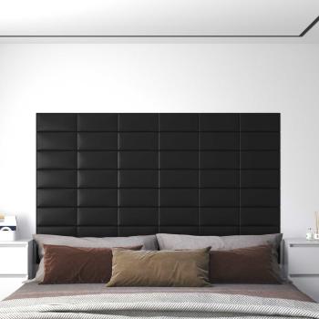ARDEBO.de - Wandkopfteilen 12 Stk. 30 x 15 cm Schwarz Stoff