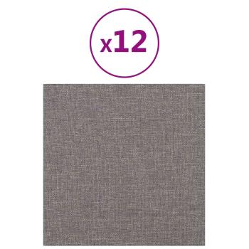 Wandkopfteilen 12 Stk. 30 x 30 cm Hellgrau Stoff