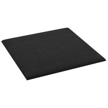 Wandkopfteilen 12 Stk. 30 x 30 cm Schwarz Stoff