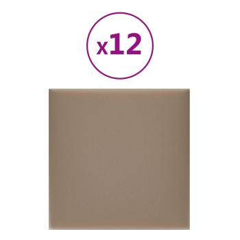 Wandkopfteilen 12 Stk. 30 x 30 cm Cappuccino Stoff