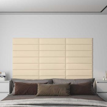 ARDEBO.de - Wandkopfteilen 12 Stk. 60 x 15 cm Creme Stoff